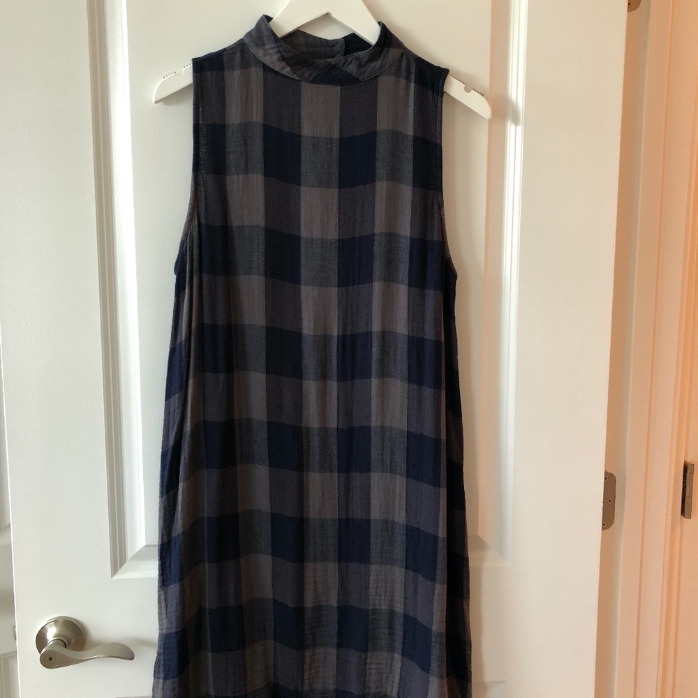 Anthro sleeveless check dress